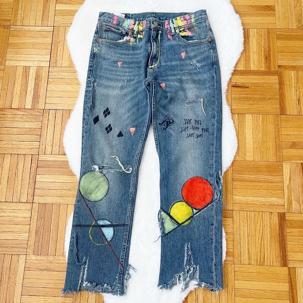LEVI’S 511 straight leg distressed jeans denim - Picture 3 of 15